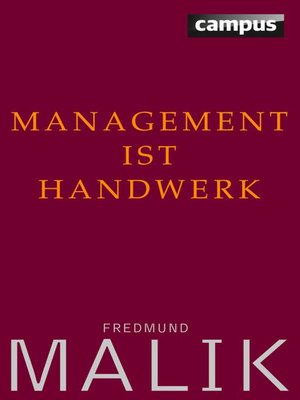 cover image of Management ist Handwerk